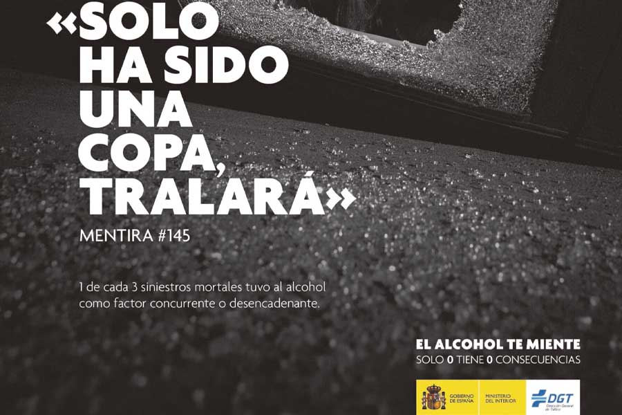 La DGT lanza una campaña centrada en el alcohol: ‘El alcohol te miente. Sólo 0 tiene 0 consecuencias’